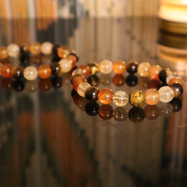 Tiger's Eye with Carnelian and Citrine bracelet